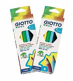 GIOTTO - Ξυλομπογιές Χονδρές Mega 5,5mm 6χρωμ, 225000