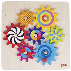 GOKI - Παιχνίδι Γραναζιών Ξύλινο 8pcs *Cogwheel Game*, 58530