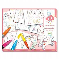 DJECO - Χρωματίζω & Κολλάω - Girls, 08996