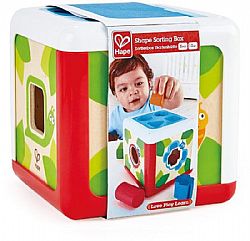 HAPE - Κύβος Ξύλινος Σχήματα *Shape Sorting Box*, e0507