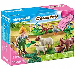 PLAYMOBIL - COUNTRY - Gift Set Farmer with Animals, 70608