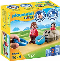 PLAYMOBIL - 123 - Dog Train Car, 70406