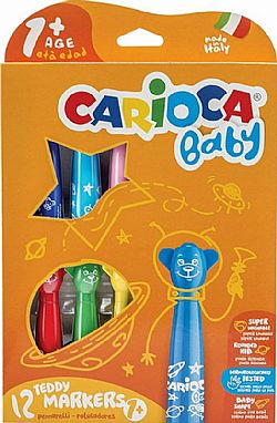 CARIOCA - Μαρκαδόροι BABY TEDDY 12χρωμ, 42816