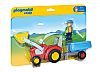 PLAYMOBIL - 123 - Tractor with Trailer, 6964