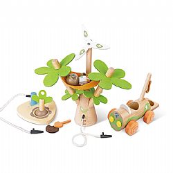 HAPE - Ξύλινο Σετ 7pcs *Tree Planting E-Car*, e3417