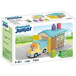 PLAYMOBIL - JUNIOR - Ανατρεπόμενο Φορτηγό με Εργάτη, 71686